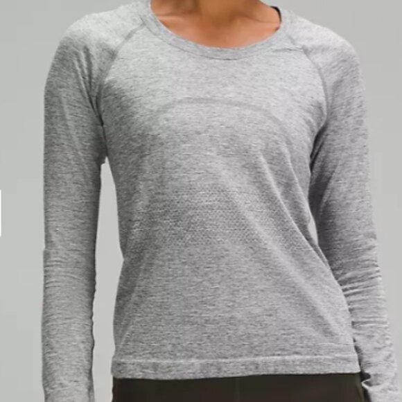 Lululemon Swiftly Tech Long-Sleeve Shirt 2.0 Race Length in Slate/White Size 8 - Picture 8 of 8